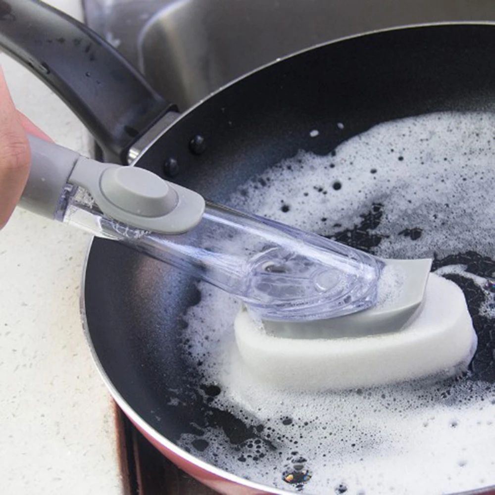 

Kitchen Cleaning Brush Creative Brush Automatic Add Liquid Soap Dispensing Kitchen Washing Clean Tools Kitchen Pot Cleaner Tools
