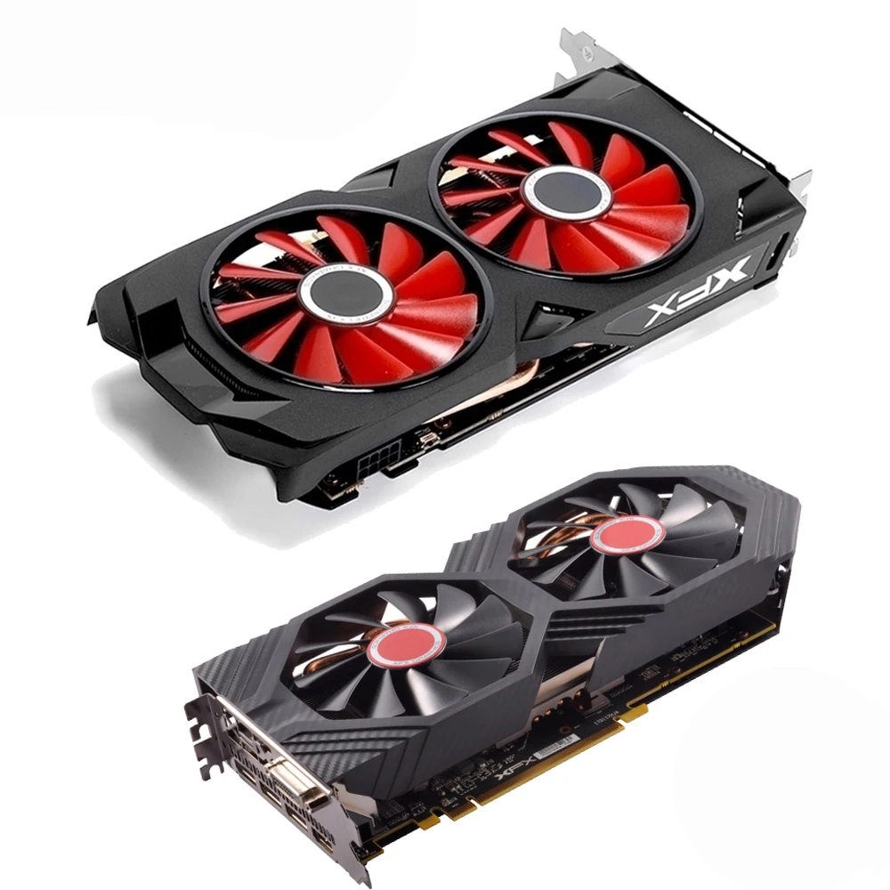 XFX видеокарта AMD GPU Radeon RX 580 4 ГБ DDR5 Видеокарта AMD RX 580 4 Гб 256 бит игровая видеокарта PC Gamer б/у карты AMD
