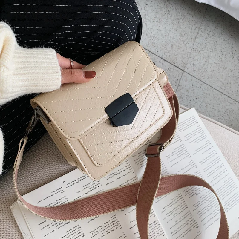 2020 модная женская сумка из искусственной кожи винтажный широкий плечевой ремень