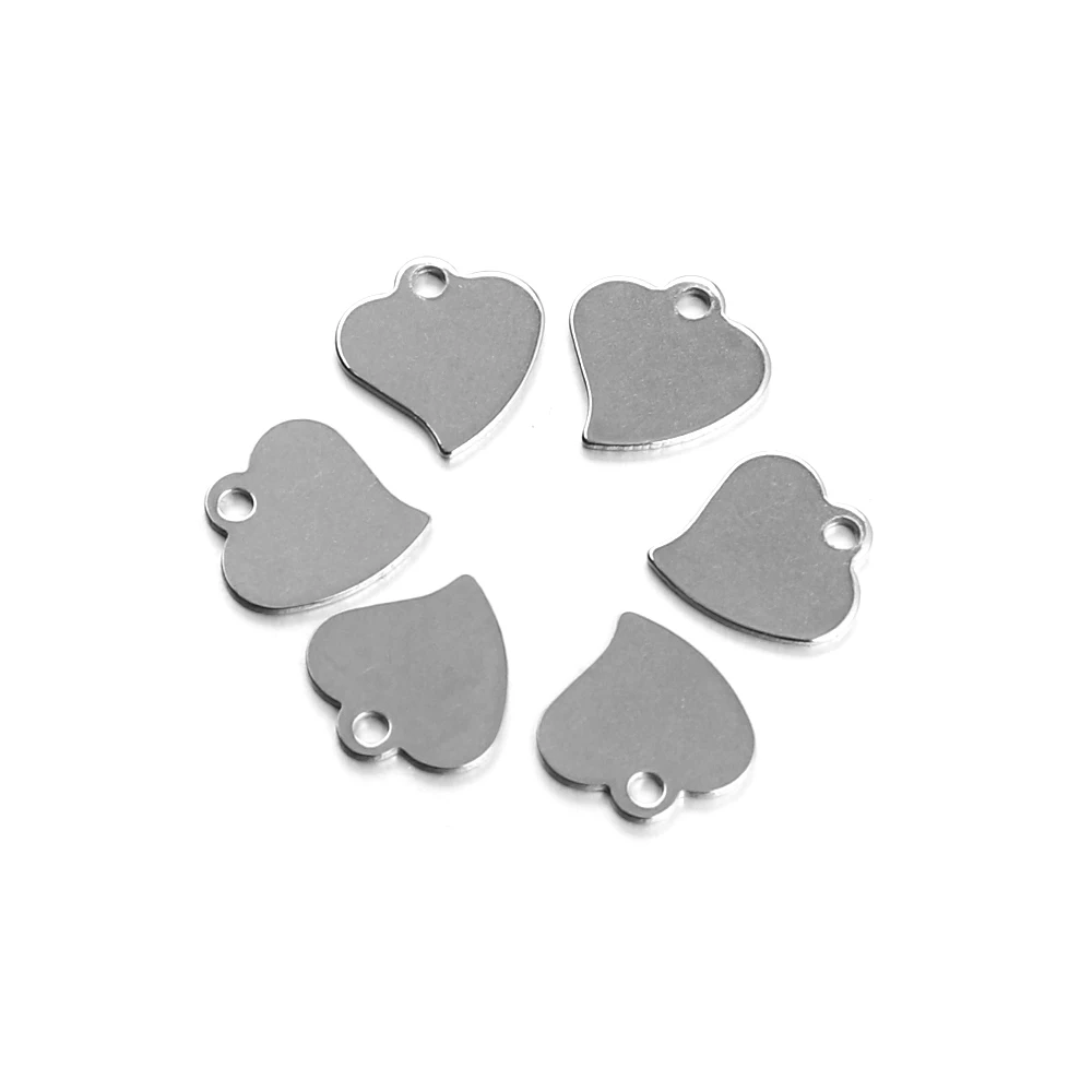 Полукруглая подвеска в форме сердца из нержавеющей стали 20 шт. 12 мм для