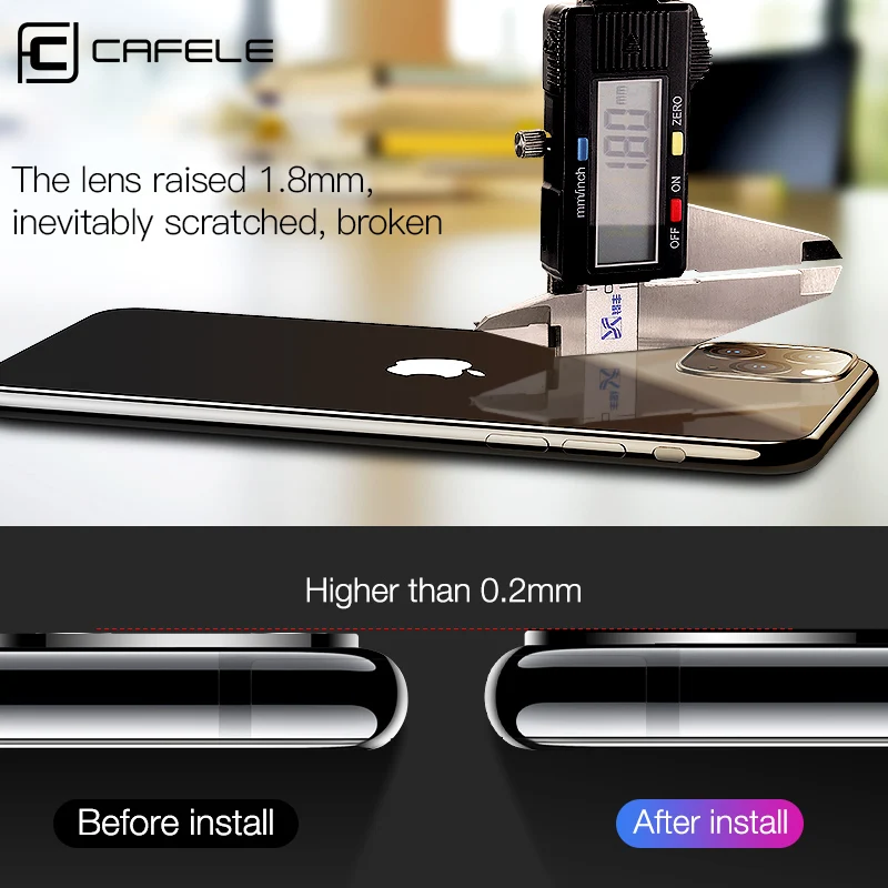  Cafele 2PCS Kamera Objektiv Protector Gehärtetem Glas für iPhone 11 pro max Ultra Dünne 9H Fest Sch