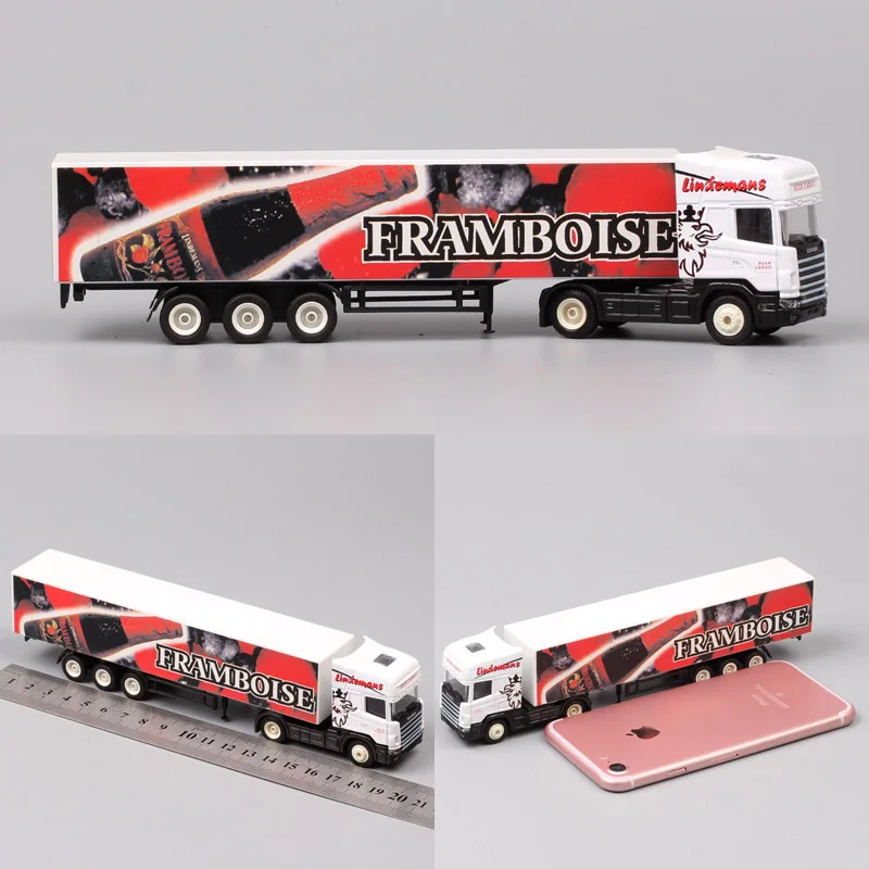 1/87 Scale Mini Small Germany Advertising AD Media container Cargo trailer tow Truck Diecasts& Toy Vehicles model Cars souvenir - Цвет: Оранжевый