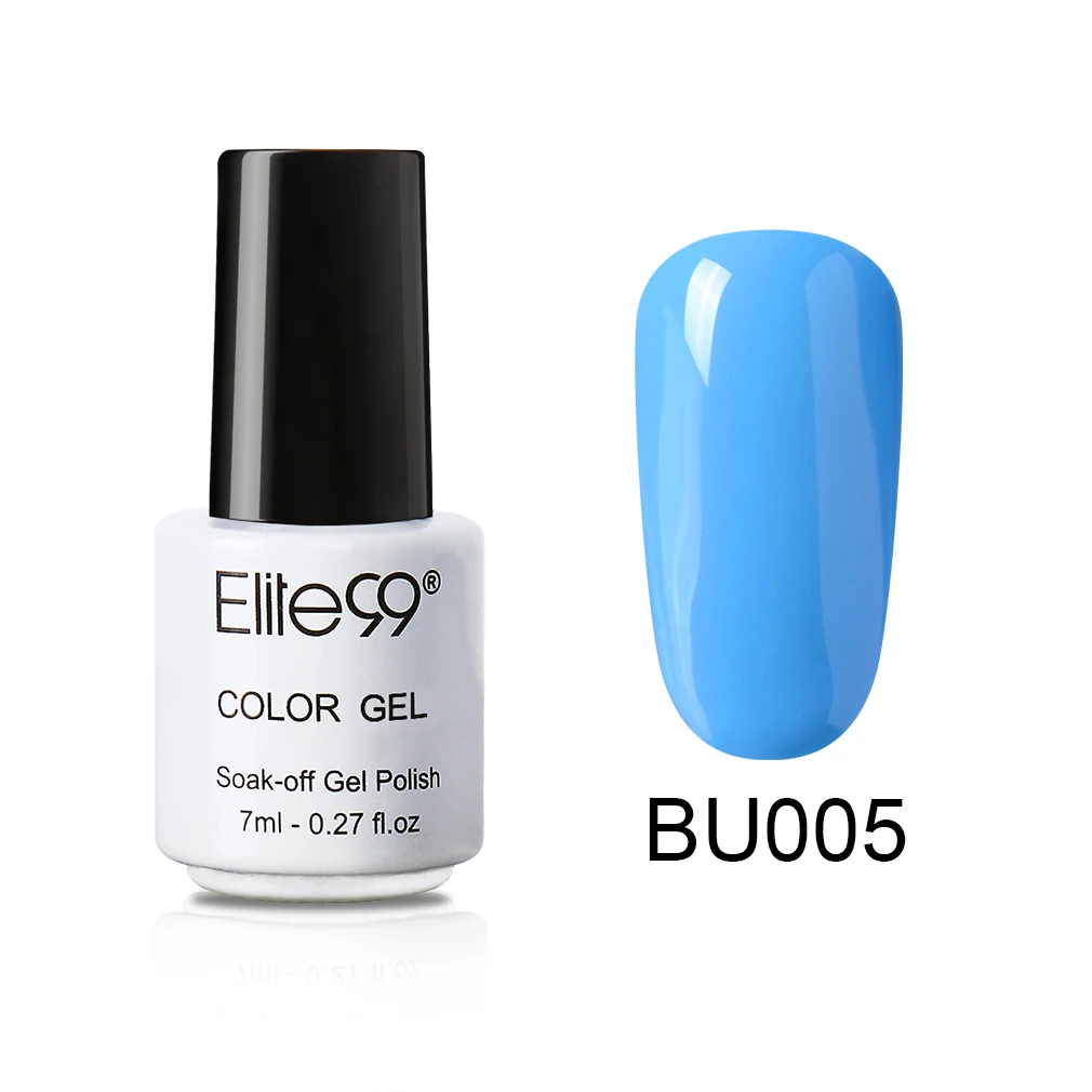 Elite99, синий цвет, серия 7 мл, Гель-лак, УФ светодиодный лак для ногтей, верхнее покрытие, УФ светодиодный Гель-лак, впитываемый, для ногтей, художественный Гель-лак для ногтей - Цвет: 005