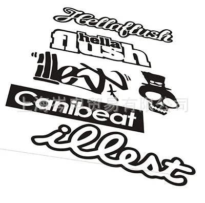 Автомобильный HF отражательный бампер наклейки Hellaflush Cool Modified Graffiti автомобильный корпус заднее окно задний бампер форма клейкая бумага Sc