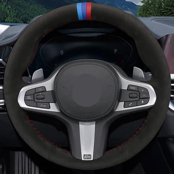 

Car Steering Wheel Cover Black DIY Black Suede For BMW M Sport G30 G31 G32 G20 G21 G14 X3 G15 G16 G01 X4 G02 X5 G05