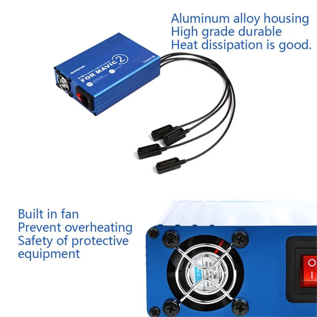 Зарядное устройство для дрона Mavic2, зарядное устройство 6в1, зарядный концентратор для DJI Mavic 2, интеллектуальный аккумулятор, автомобильный адаптер для зарядки