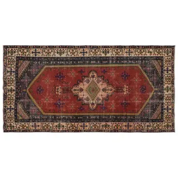 

Handmade Natural Vintage Turkish Area Rug 158x303 Cm-5'2''X9'11''