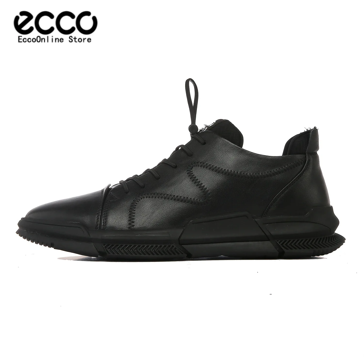 

Ecco AMen's Leather Shoes Genuine Leather Casual Shoes Men Elastic band Male Flat Outdoor Flexible Anti-Slip Walking Sneaker