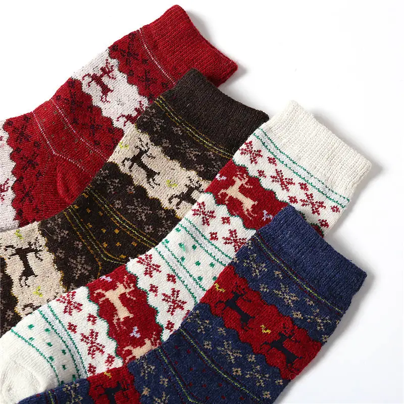 Women Winter Thick Warm Animal Wool Socks for Ladies Casual Female/Male Hot Sale Thermal Comfortable Christmas | Женская одежда