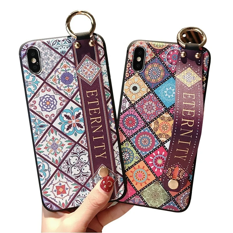 

Wrist Strap Ethnic Style Wristband Bracket Phone Case For iPhone 6 7 8 Plus X Xr Xs Max 11 XIAOMI mi 5X 6X 8 9 Note5/6/7/8