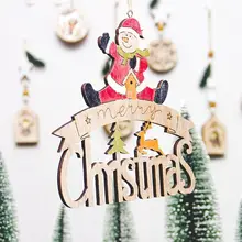 Painted Elk Snowman Christmas Decoration Hut Letter House Pendant Christmas Supplies 634E