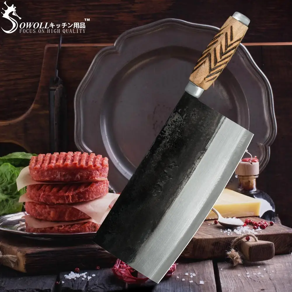 Sowoll сверхмощный нож мясника китайский шеф-нож для измельчения костей резки мяса