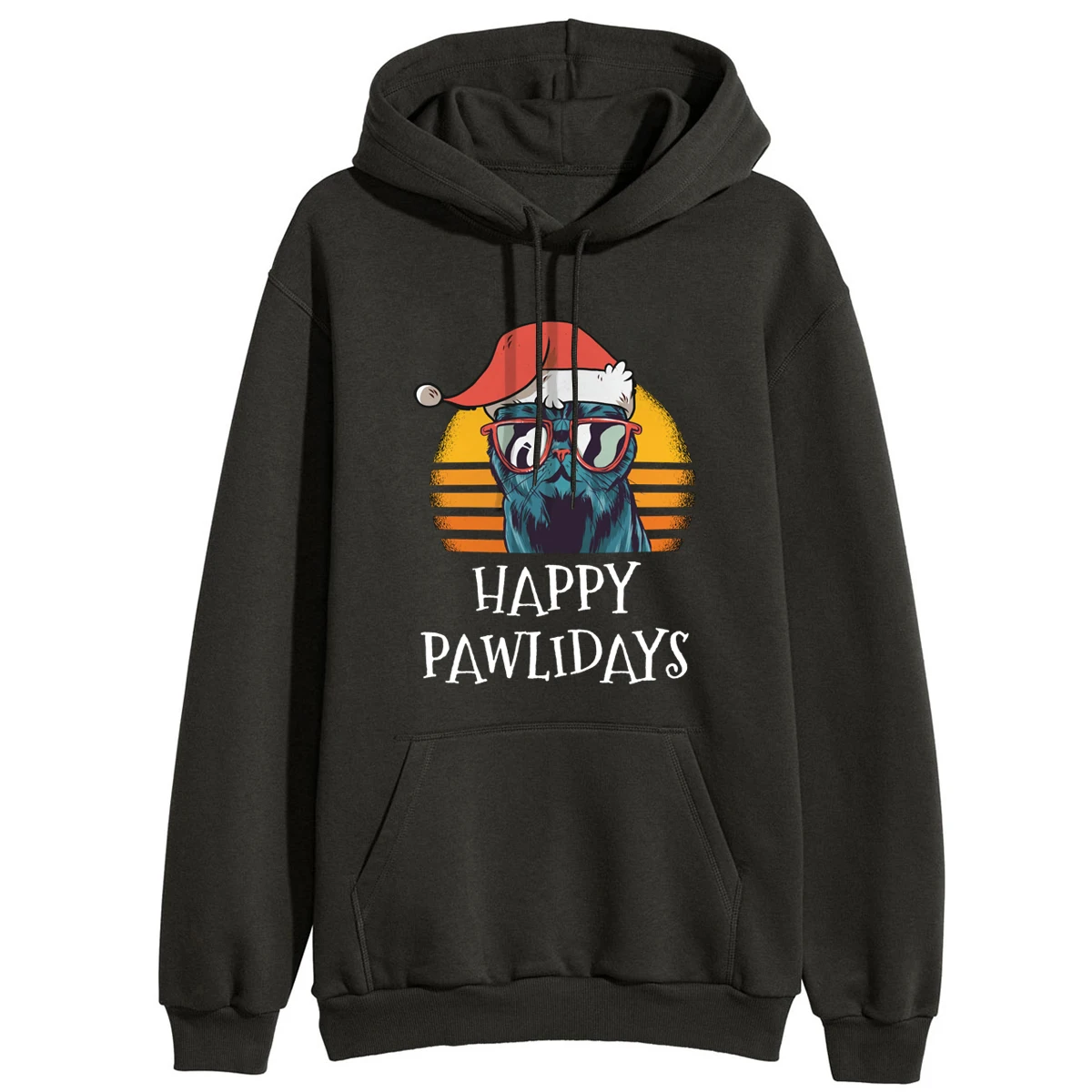 

Happy Pawlidays Hoodie Women Casual Warm Pullover Winter Fleeece Sweatshirts Harajuku Hoody Hiphop Streetwear Female Tracksuits