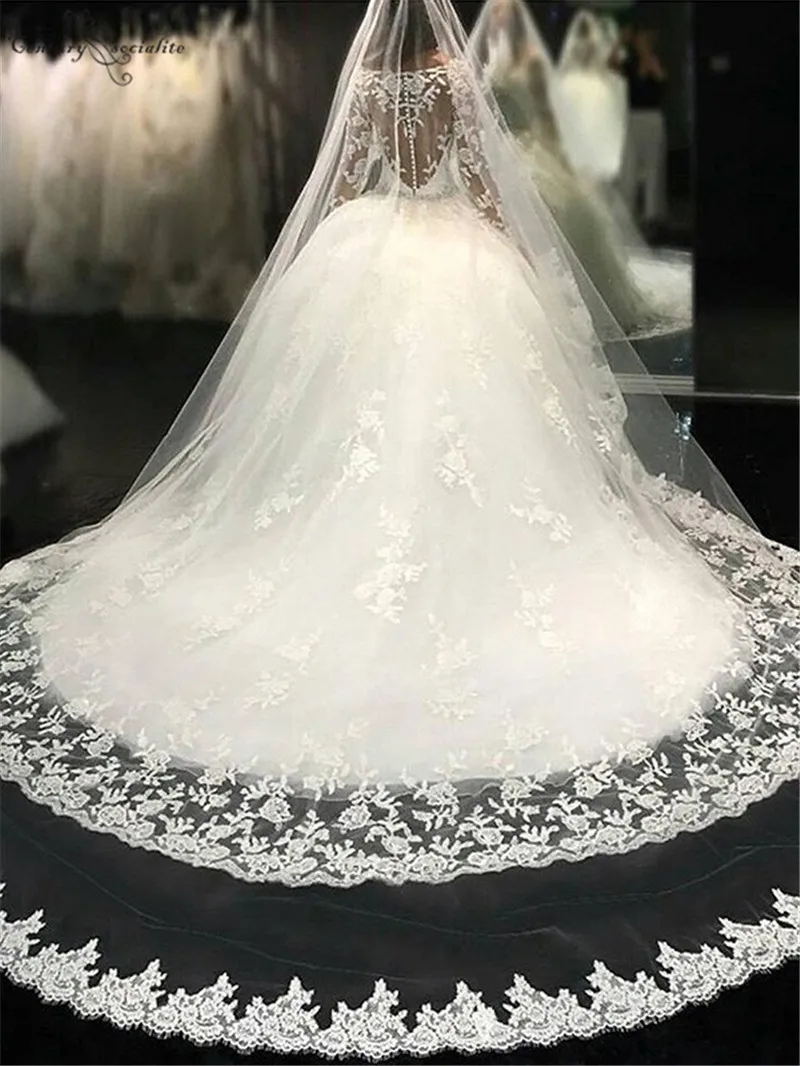 Vestido de Noiva свадебное платье принцессы бальное платье с длинными рукавами кружевное свадебное платье класса Люкс платье невесты Robe De Mariee