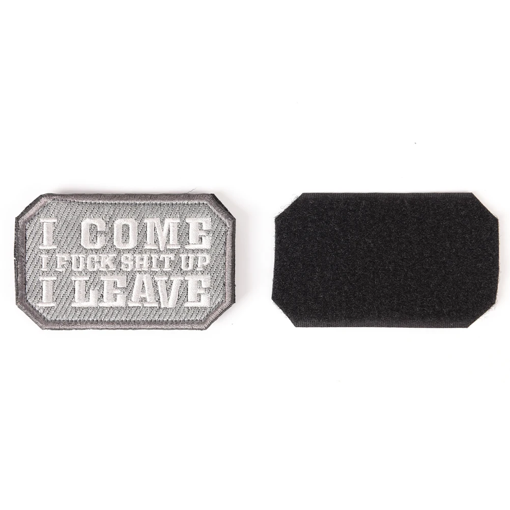 Military I Come I Leave Letter Applique Embroidered Armband Patches Hook & Loop Tactical Clothing Sewing Badges