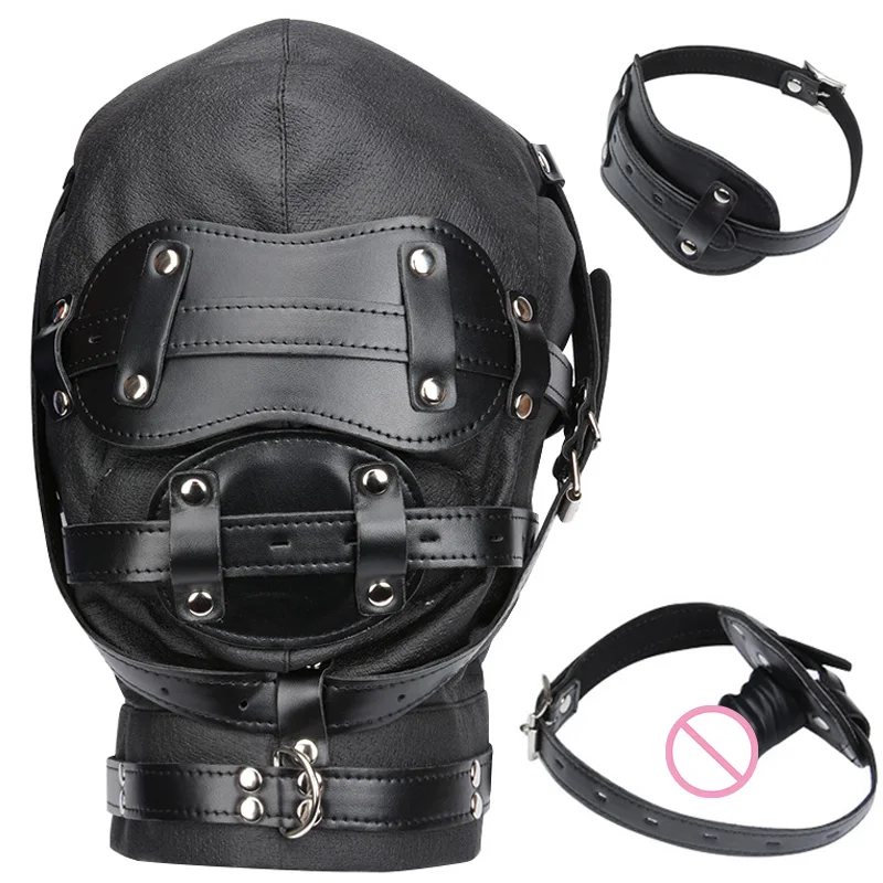 Повязка на голову для фетиша БДСМ маска-капюшон кляп Сексуальная повязка глаза
