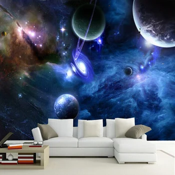 

Custom 3D Murals Galaxy Fluorescent Photo Wallpapers Moisture Home Decor Wall Paper Roll Living Room Bedroom Wallpaper Landscape