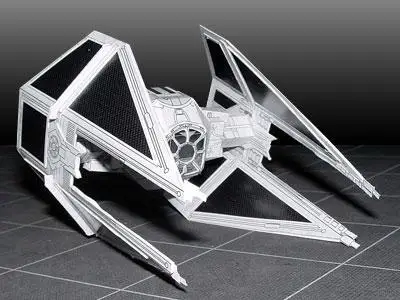 Звездные войны Боевой TIE-Interceptor самолет 3D бумажная модель DIY игрушка ручной работы - Цвет: 4pages