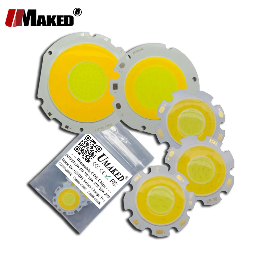 10 шт. LED COB шариковые Двухцветные светодиодные шарики 3 Вт 5 7 15 24 30 интегрированные