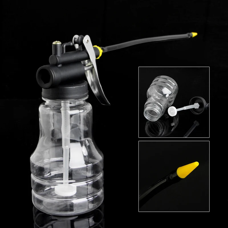 250cc High Pressure Pump Oiler Lubrication Oil Can Plastic Machine Grease 250mm