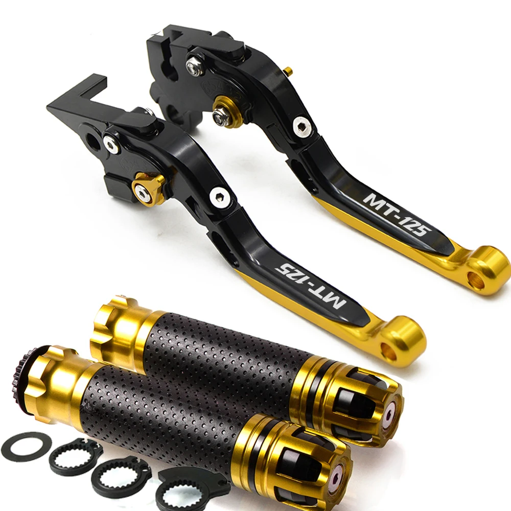 N with logo MT125 LOGO Motorcycle Brake Handle adjustable Brake Clutch Lever Handbar For Yamaha MT-125 MT 125 - Цвет: N with logo
