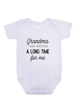 

0-24M Newborn Grandma Waited NewBorn Baby Clothes One-Pieces Baby Rompers Toddler Clothing Infant Kids Boys Jumpsuit Outfits