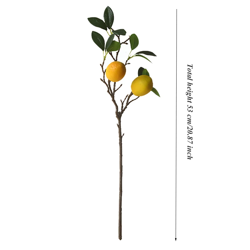 SunMade Lemon Fruit Branch with Green Leaves Artificial Flowers Photography Props