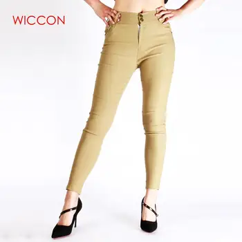 

WICCON Solid High Waist Skinny Pencil Pants Women 2020 New Summer Autumn Fashion Full Length Trousers Casual OL Work wear Pants