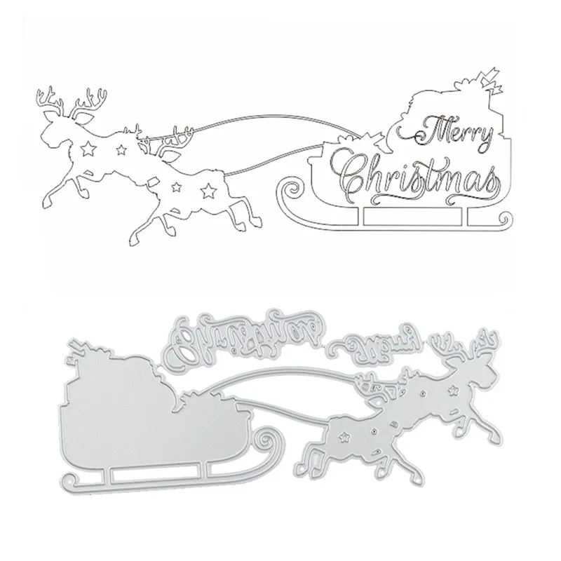 

Naifumodo Merry Christmas Dies Deer Metal Cutting Dies for Card Making Scrapbooking Embossing Cuts Stencil Craft New 2019 Dies