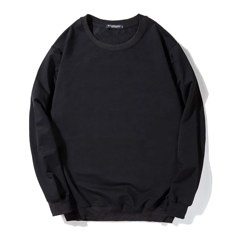 Большие размеры 6XL 7XL 8XL мужские толстовки Модные свободные однотонные повседневные уличные толстовки Мужская брендовая одежда осень - Цвет: Черный