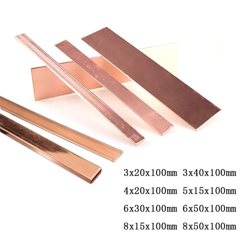1pcs High Quality Red Coppers Flat Bar Strip 99.95 Pure Coppers Plate
