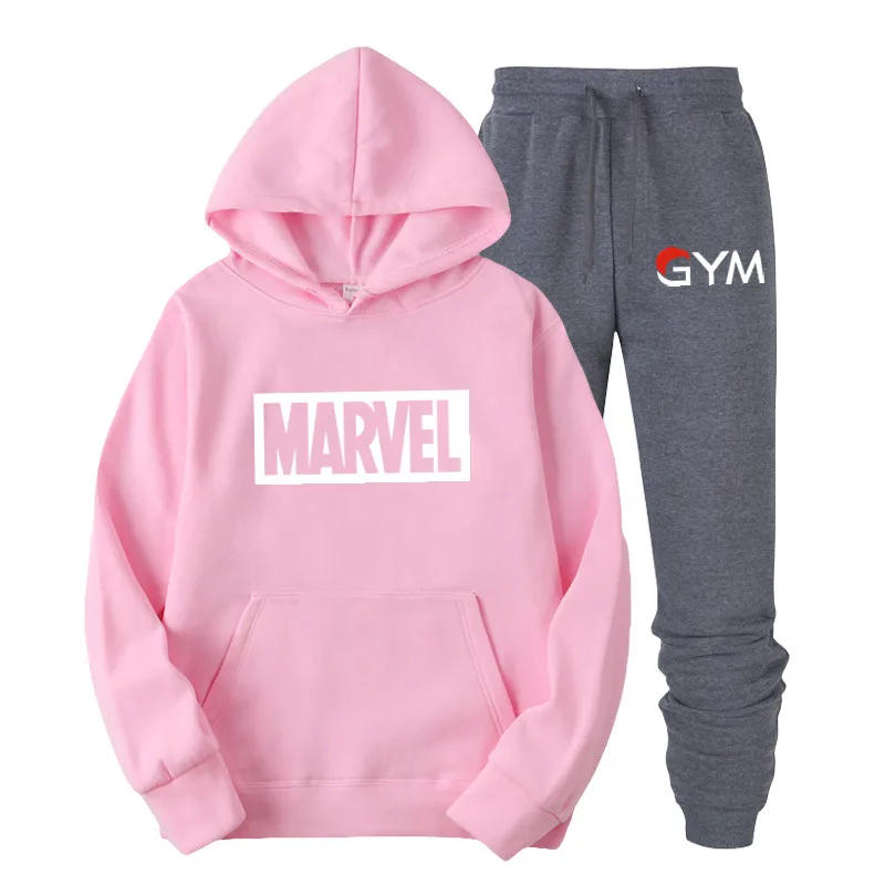 Новинка, модная толстовка с капюшоном MARVEL, Мужская/Женская толстовка с капюшоном, толстовки+ спортивные штаны, костюмы на осень и зиму, флисовый пуловер с капюшоном - Цвет: 28