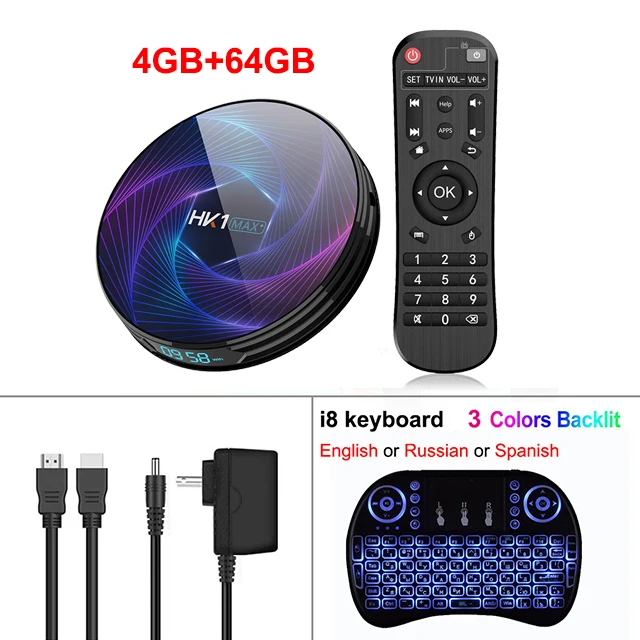 4G 64G add i8BL HK1 MAX Plus Восьмиядерный Android 9,0 Смарт ТВ приставка 4K 4GB 128GB RK3368 PRO 2,4g/5g Wifi H.265 1000M Netflix цифровая ТВ приставка - Цвет: 4G 64G add i8BL