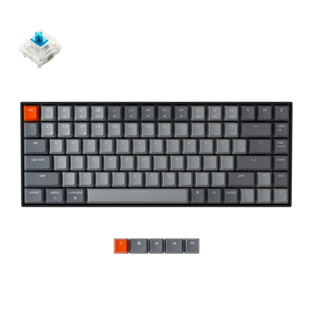 pc keypad Keychron K2 A V2 Bluetooth Mechanical Keyboard W/ Gateron Red Switch/White LED Backlit 84 Key Wireless Keyboard for Mac Windows mini computer keyboard Keyboards