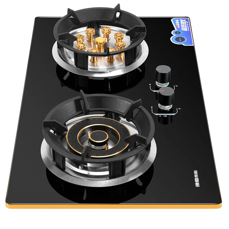  Bulit-in Hobs Gas Natural gas/liquefied gas stove with dual cooker Tempered glass panel100% copper 
