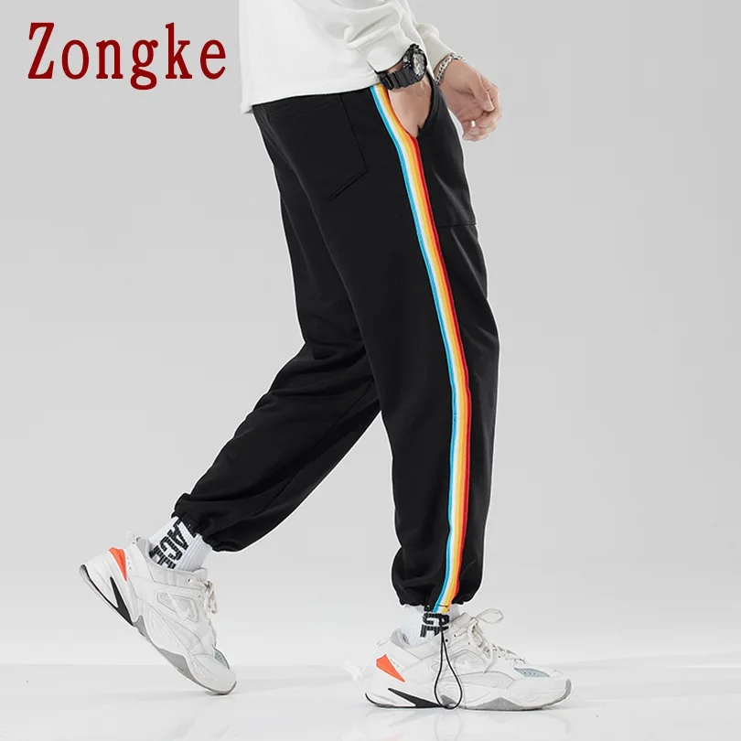 Zongke Свободные Мужские штаны для бега брюки мужские штаны уличная тренировочные штаны-шаровары штаны, мужские брюки 5XL хип хоп Осень новинка