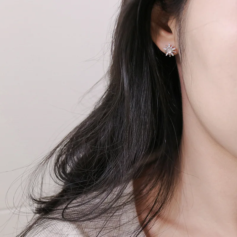 925 Sterling Silver Simple Pavé Crystal Star Stud Earrings Women Temperament Goddess Dress Jewelry Accessories Girlfriend Gift - Image 4