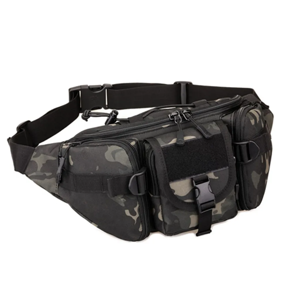 Black skull camoufla Уличная водонепроницаемая сумка тактическая поясная сумка Молл система сумка на пояс спортивные сумки военная техника 9 цветов - Цвет: Black skull camoufla