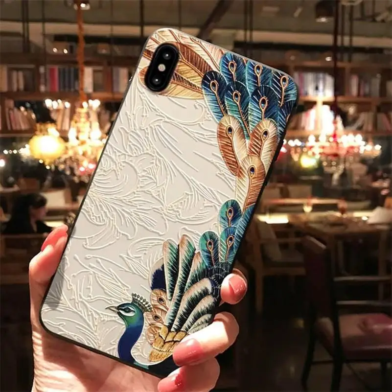 3D цветок рельефное покрытие для samsung Galaxy S8 S9 S10 плюс S10E S6 S7 край M10 M20 M30 A10 A20 A20E A30 A40 A50 A60 A70 ТПУ чехол - Цвет: kqbaidi