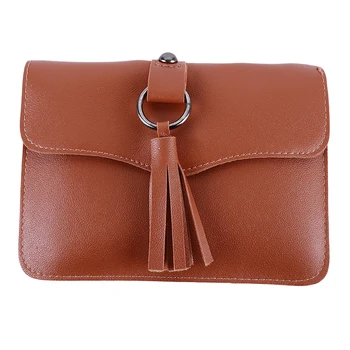 

New Fringed Leather Ladies Wallet Shoulder Messenger Bag Tassel Belt Envelope Pocket Phone Bag Fashion Stereo Buckle Pocket