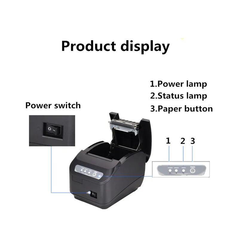 80 мм Термопринтер USB POS кассовый чек принтер для супермаркета еда напитки меню вынос одежды розничный магазин