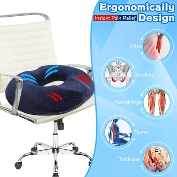 

Memory Foam Seat Cushion Coccyx Orthopedic Massage Hemorrhoids Chair Cushion Office Car Pain Relief 1pc
