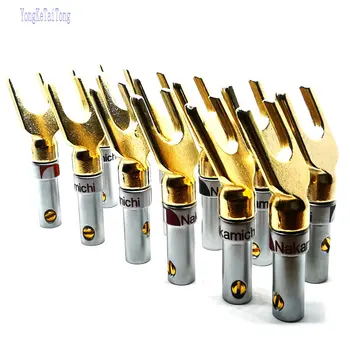 

12PCS Nakamichi Y U Spade Speaker Plug Audio Screw Fork Connector for Binding Post Banana Jack Adapter Integrated Circuits