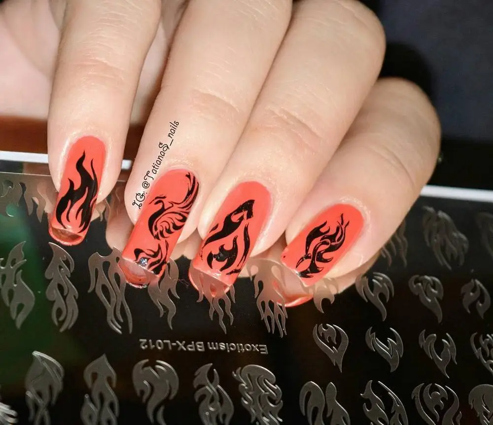 BORN PRETTY Fire пламя ногтей штамповки пластины Blaze-серия прямоугольный шаблон маникюрная пластина с изображениями для нейл-арта экзотический трафарет