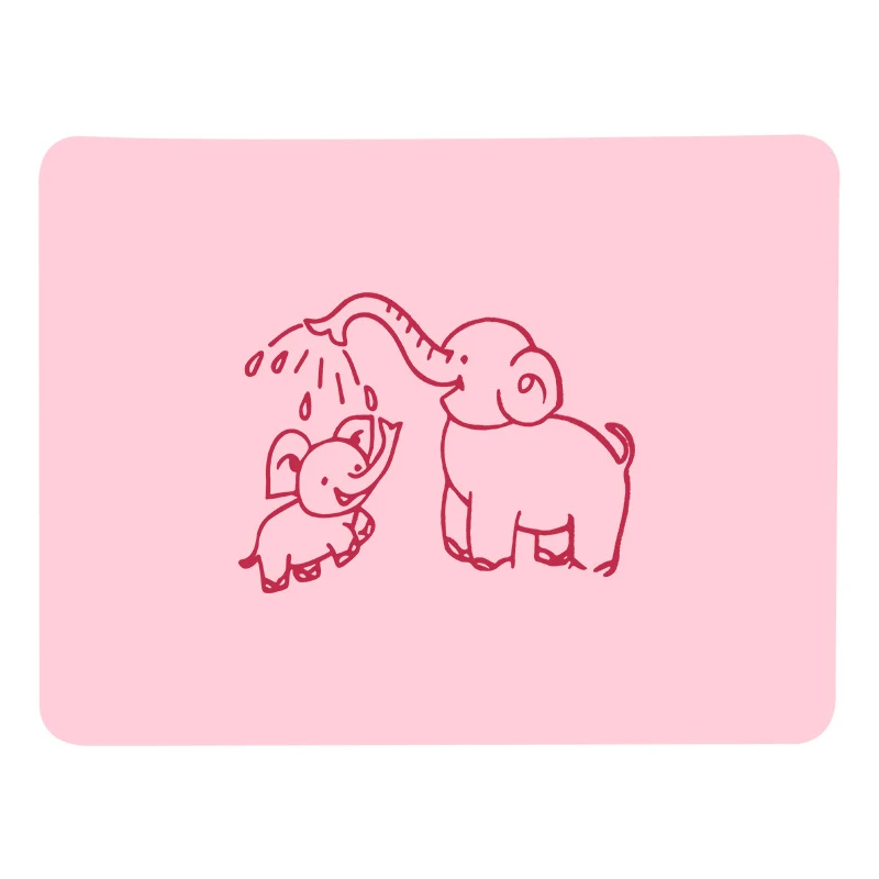 Pink Elephant B Подстилки для детей, силиконовые подстилки для малышей, водонепроницаемый термостойкий нескользящий кухонный стол обеденный коврик, портативный легко чистить - Цвет: Pink Elephant B