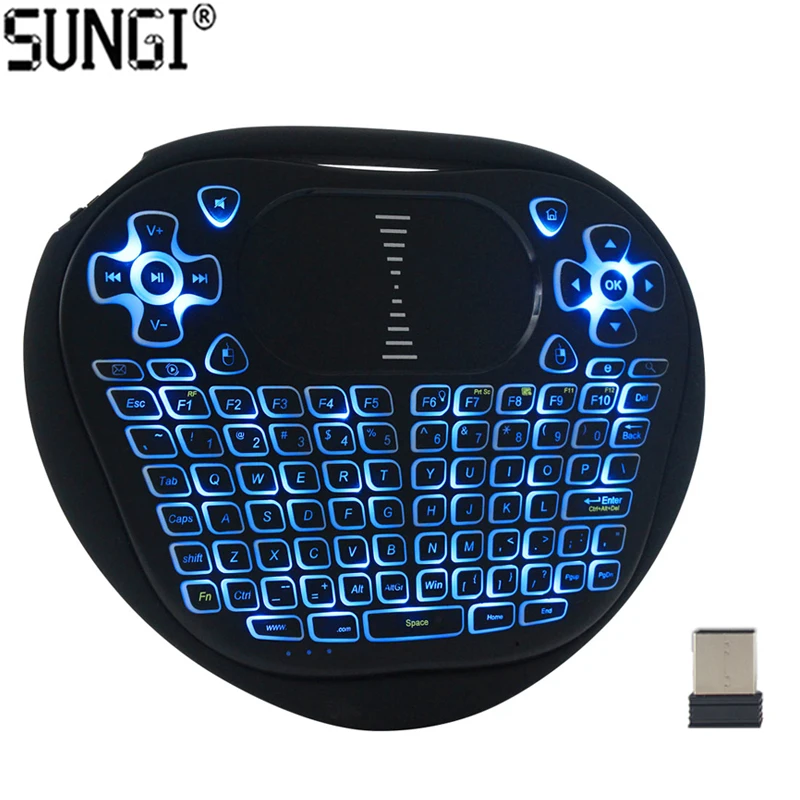 SUNGI T8 2 4G сенсорная мини клавиатура с подсветкой перезаряжаемая беспроводная