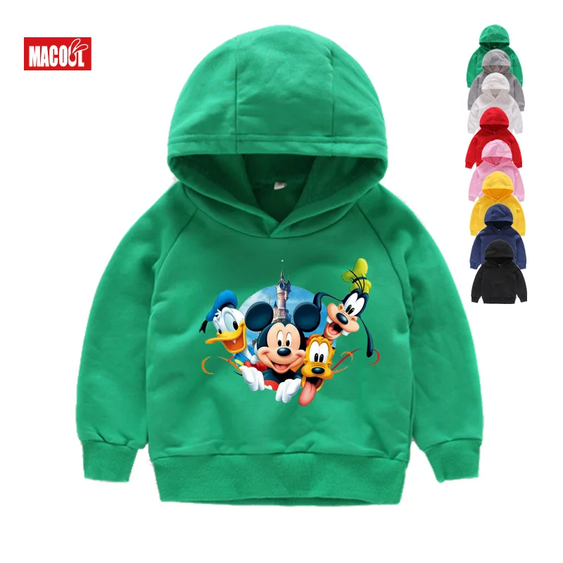 kids hoodies green Детские толстовки с капюшоном, свитшоты, Детская футболка с длинными рукавами и рисунком, милые осенне-зимние топы для малышей - Цвет: kids hoodies green