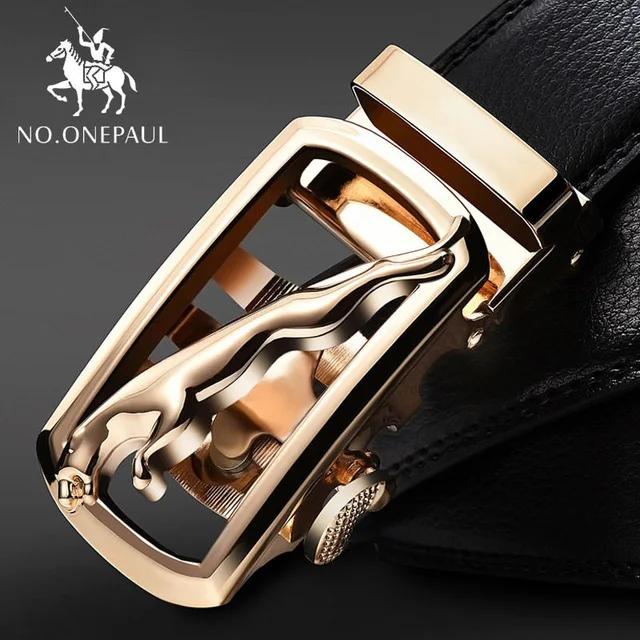 ZD22 Gold NO.ONEPAUL, мужской ремень, коровья кожа, ремни для мужчин, мужские, сплав, кожа, ремни, брендовые, модные, автоматическая пряжка, черный, натуральная кожа - Цвет: ZD22 Gold