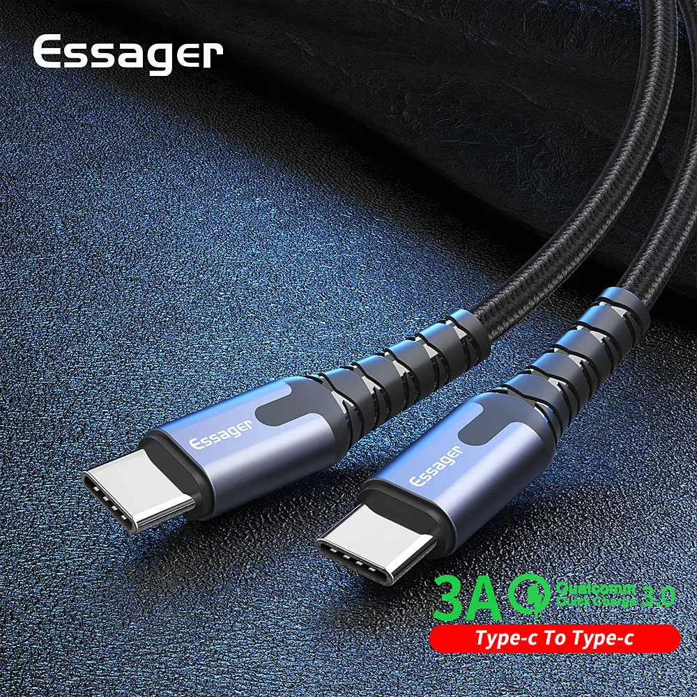 

Essager USB Type C to USB C Cable for Samsung S9 Oneplus 7 Pro Quick Charge 4.0 USBC PD Fast Charging Charger USB-C Type-C Cable