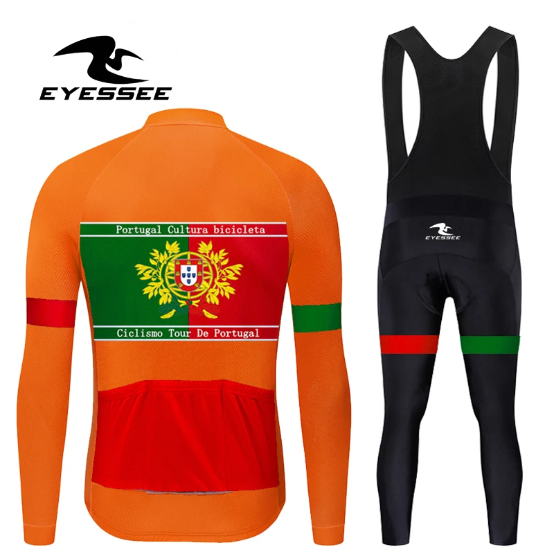 EYESSEE, новинка, мужская команда, Португалия, Велоспорт, Джерси, набор, дышащий и быстросохнущий, велосипедная одежда с длинным рукавом, одежда для велосипеда